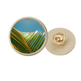 thumbnail image 1 of Nature Blue Sky Photography Round Metal Golden Pin Brooch Clip, 1 of 3