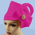 thumbnail image 2 of QASIEATN Women's Everyday Wear Accessories Fashion Ladies' Elegant Beaded Bowknot Hat Solid Color Ethnic Hat Turban for Women, 2 of 4