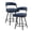 Blue, variant on Pemberly Row Metal & Faux leather Set of 2 Swivel Counter Height Chair in Blue