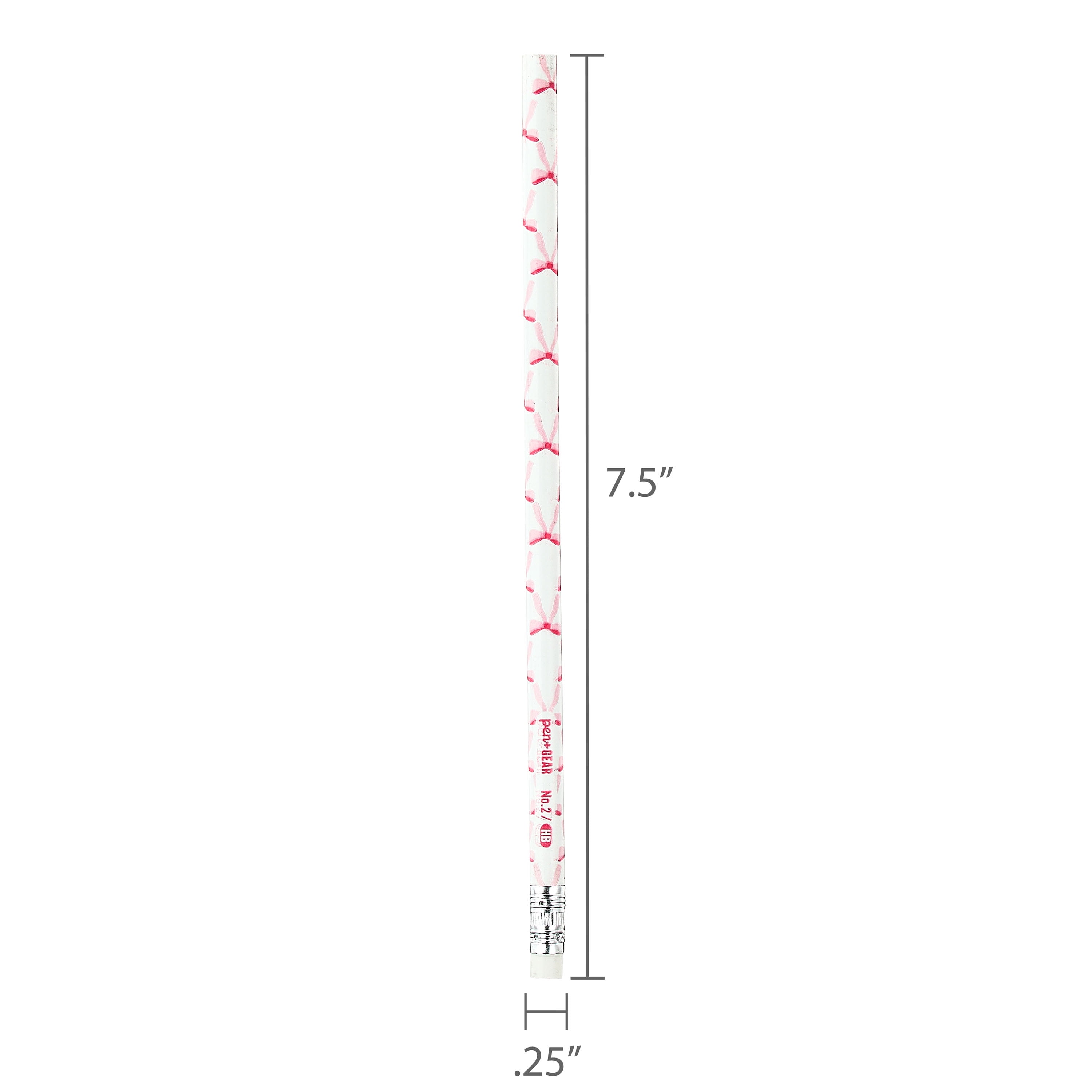 Pen+Gear #2 HB Unsharpened Pencils, 12 Count – Multicolor Bow Designs, Fun for School & Crafts