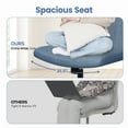 thumbnail image 5 of Celtoss Criss Cross Home Office Chair, Armless Swivel Task Computer Chair with Wheels, in Fabric, Vanity Style, Blue, 5 of 8