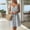 Gray, variant on Byworldtasic Women's Gingham Spaghetti Strap Midi Dress V Neck Button Down Casual Loose Sundress with Pockets