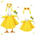 thumbnail image 5 of Sunflower Gooses Costume for Porches - Polyester Dress with Matching Yarn-Braided Belt for Lawn Geese Outdoor Decor, 5 of 8