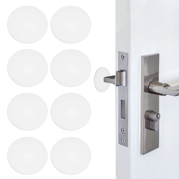 8 Pcs 2 Inch Door Stoppers for Wall Protector Silicone Door Knob Bumpers White