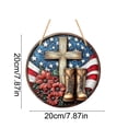 thumbnail image 3 of America Wooden Hanging Sign Patriotic Round Wall Decor For Home And Porch, 3 of 6