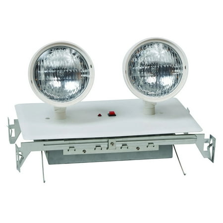 Recessed Twin Head Emergency Lighting Units White