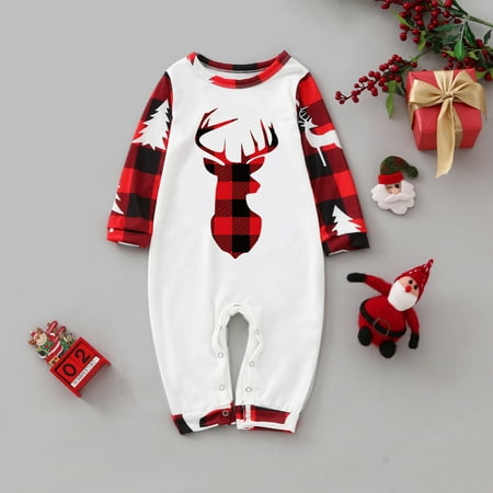

Christmas Toddler Baby Letter Printed Romper Jumpsuit Family Clothes