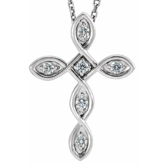 Pompeii Diamond Cross Pendant 14k White Gold EX3 Lab Grown ((H-I),I)