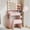 Bulb Light-Pink Vanity Set With Stool, variant on Pipleo Makeup Vanity Set with Mirror and Lights, 26.4" White Vanity Mirror with Lights with Large Drawer and 6 Level Storage, White Vanity with Large Led Mirror with 3 Color Lighting Modes