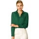 thumbnail image 1 of Camisa de trabajo de manga larga con blusa elegante con cuello en V de oficina para mujer Verde L INSPIRE CHIC Camisa, 1 of 6
