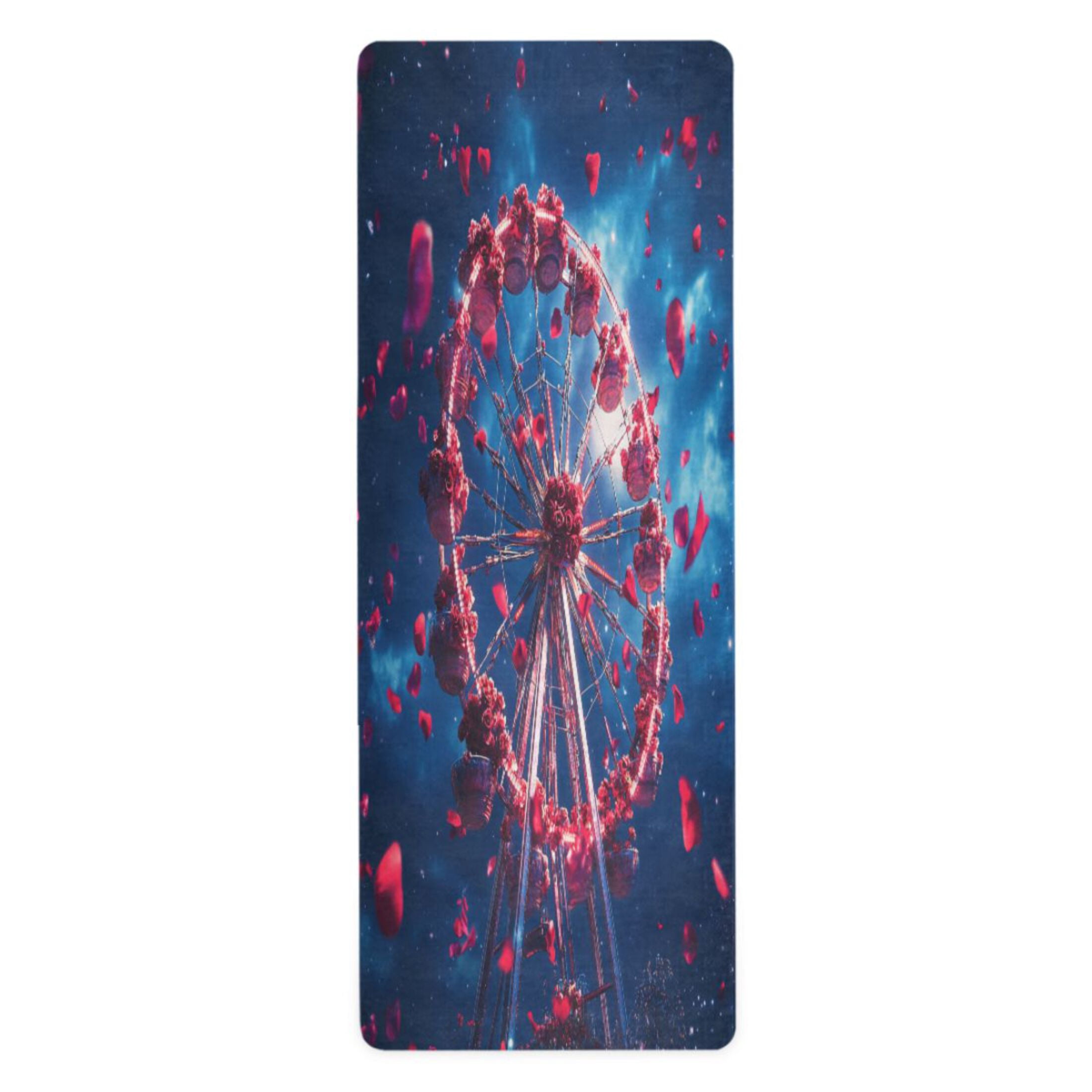 BZSMCE Yoga Mat Women Roses Of Ferris Wheel Painting Fitness Mat
