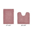 thumbnail image 2 of Better Trends 2 Piece Premium Bathroom Rug Set 100% Cotton Soft Tufted Reversible Bath Rug Water absorbent Bath Mat Ideal for Bathroom Shower and Tub Use, Edge Collection Pink (17" x 24" | 20" x 20"), 2 of 5