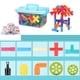 thumbnail image 3 of ColoMX 1 Juego de 76 piezas de bloques de construcción de tuberías, ensamblaje de rompecabezas, juguete educativo con una pequeña caja de almacenamiento para niños, 3 of 7