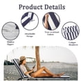 thumbnail image 3 of Outdoor Chaise Lounge Chair Cushion, Replacement Cushions For Patio Furniture, Waterproof Pool Chair Cushions With Headres, Fade Resistant Sun Lounger Cushions（2pc avy and white）, 3 of 6