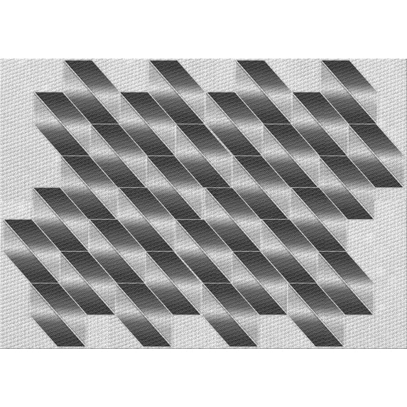Ahgly Company Indoor Rectangle Patterned Carbon Gray Area Rugs, 2' x 5'