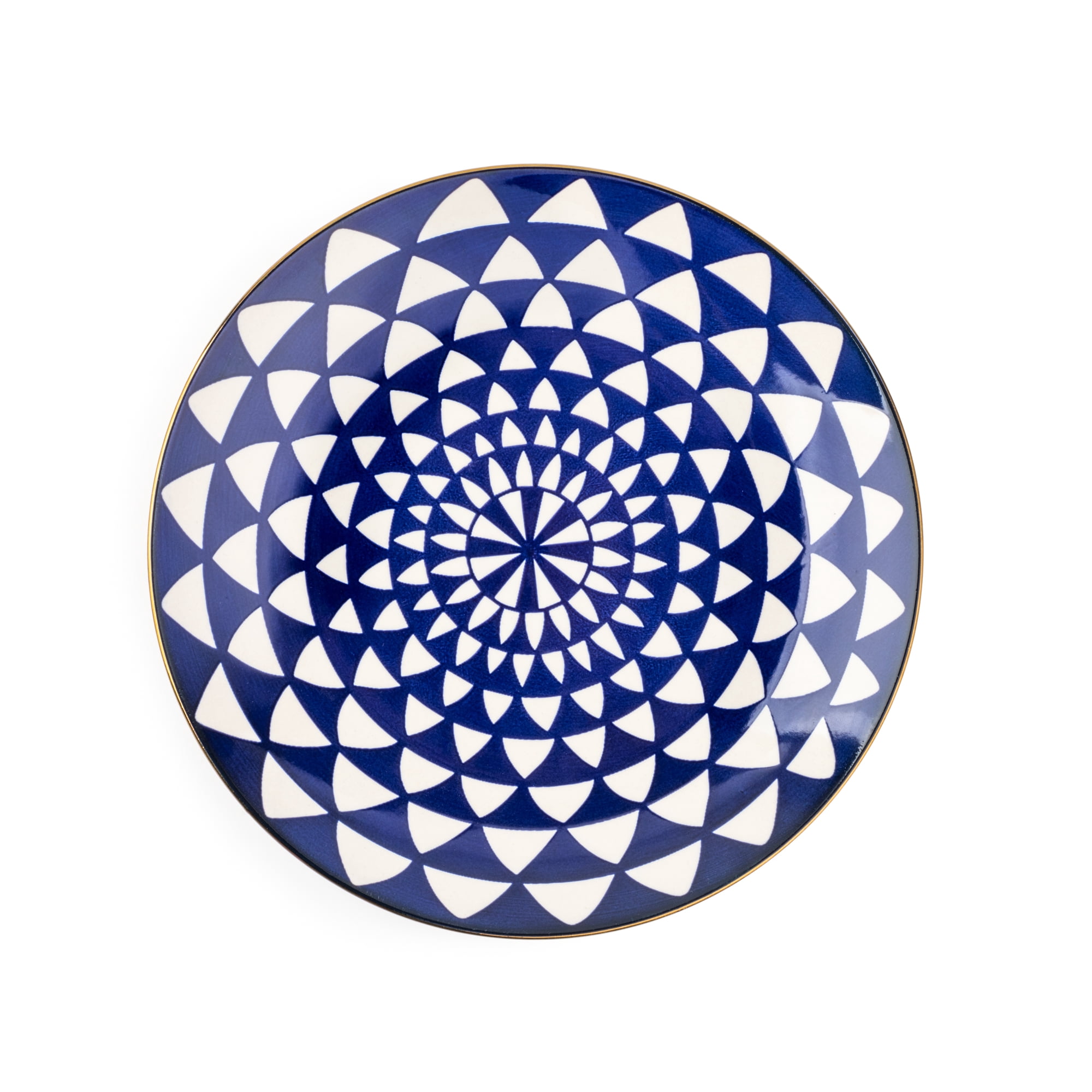 (3 pack) Thyme & Table Medallion 12-Piece Ceramic Dinnerware Set Blue