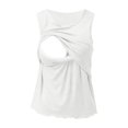 thumbnail image 4 of Breastfeeding Tank Top - Pregnancy Nursing Camisole, Modal Layering Base for Moms | Yubnlvae | Breastfeeding Vest Pregnant Women's Suspender Pregnancy Specific (White | 3XL), 4 of 8