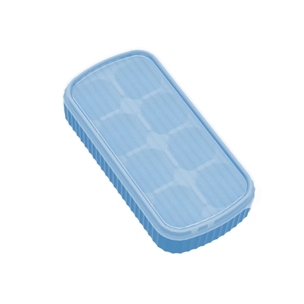 Billuyoard Bandeja de cubitos de hielo de silicona, 8 rejillas, fabricante de bloques de Pub, molde reutilizable para refrigerador, tipo de prensa, molde de Cocina y Comedor Cielo azul Billuyoard HA082429-02