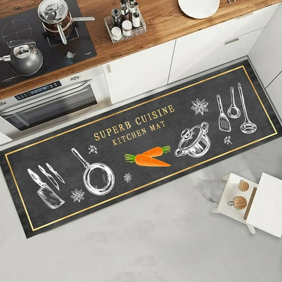 New Tableware Kitchen Letter Print Floor Mat Living Room Decor Carpet Home Hallway Entrance Doormat Balcony Door Anti Slip Rug