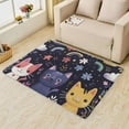 thumbnail image 2 of Cat Rugs Room Decor - 4x5 Rug - Cat Rug - Cute Cartoon Kitten Area Rug - Kids Navy Blue Kawaii Rugs - Girls Floral Animal Carpet, 2 of 7