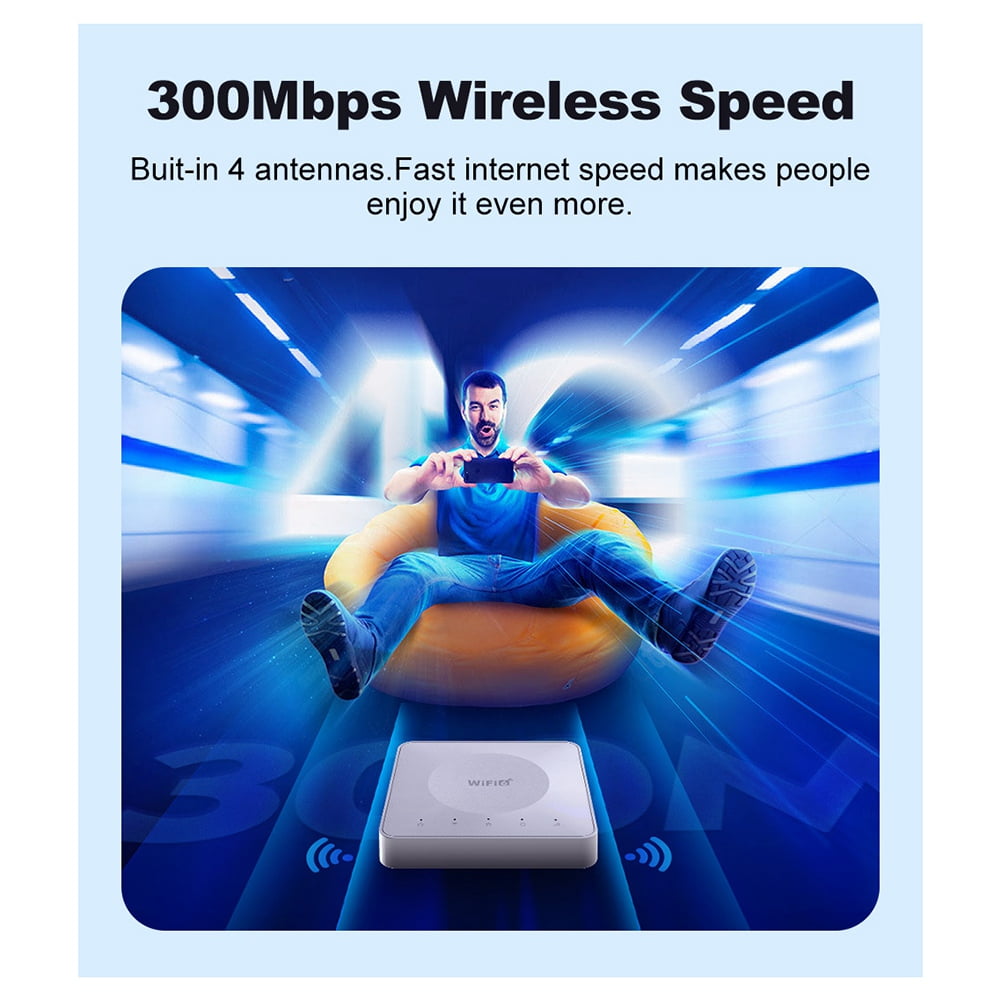 300M 4G Mini CPE Wireless Card Router Dual Network Port WiFi6 Wireless Hotspot Portable Router E8 Sim Card Wifi Router