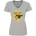 thumbnail image 3 of Inktastic Honeycomb Save the Bees Women's V-Neck T-Shirt, 3 of 5