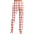 thumbnail image 3 of Fabrcox S-3xl Joggers Women's Plaid Pj Bottoms Drawstring Elastic Waist Basic Pajama Pants with Pockets Casual Trendy Cozy Sleepwear Bottoms Light pink 3XL, 3 of 4