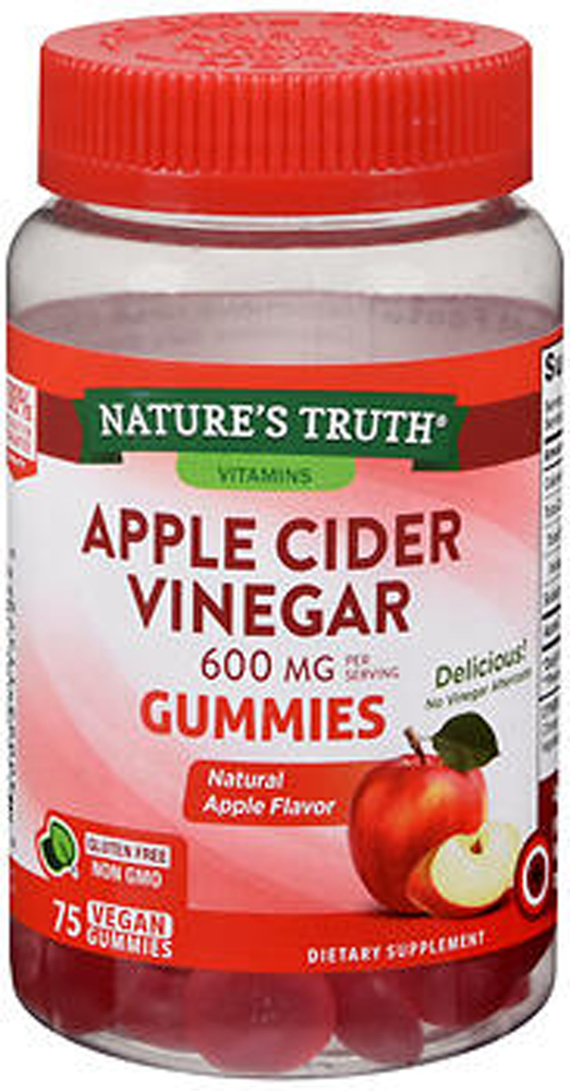 Nature\u0026#39;s Truth Apple Cider Vinegar 600 mg Gummies Natural Apple Flavor ...
