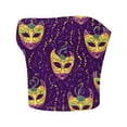 thumbnail image 4 of TIMIFIS Mardi Gras Femmes Hauts Courts Sans Bretelles Grande Taille Mode Carnaval Imprimé Sans Manches Tops de Fête, 4 of 4