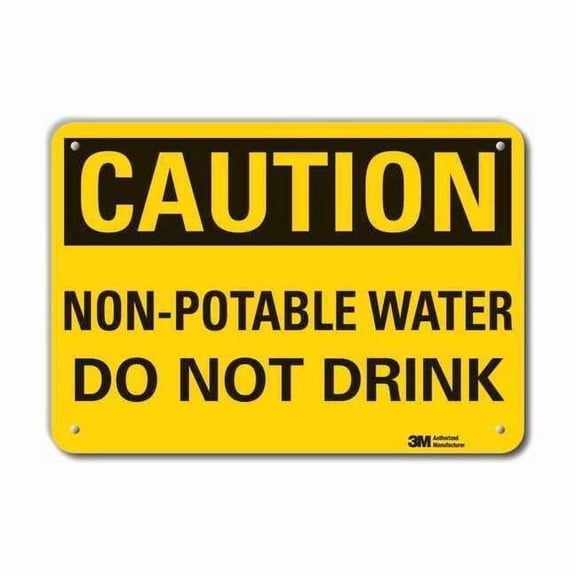Lyle Caution Sign,7 in x 10 in,Aluminum LCU3-0325-RA_10x7