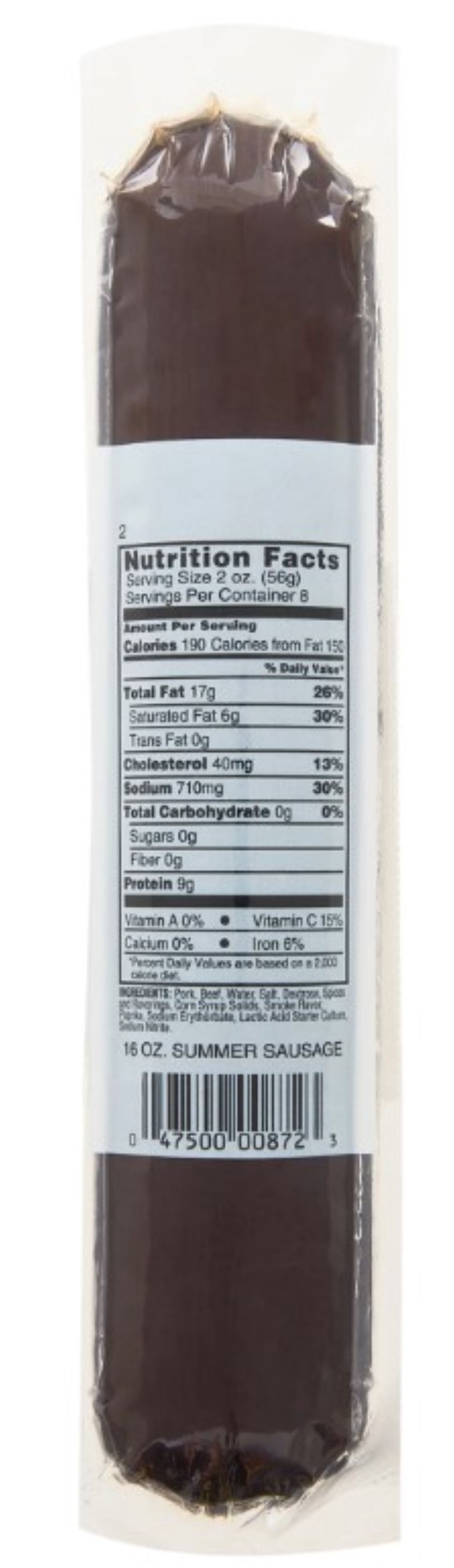 (3 pack) Bridgford Gluten-Free Fully Cooked Original Summer Sausage, 16 oz pack