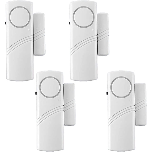 Paquete de 4 alarmas para puerta y ventana, alarma con sensor de puerta para seguridad de niños, sistema de alarma para seguridad en el hogar sin baterías para piscina