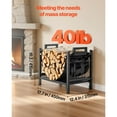 thumbnail image 2 of KFFKFF Indoor Firewood Rack Wood Storage Stand Powder‑Coated Steel 1.5 ft, Black, 2 of 9
