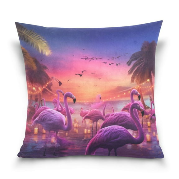 Flamingos Throw Pillow Case Couch Decorative Sofa Pillow Covers 16" x 16"