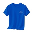 thumbnail image 5 of Ohufall Boys Girls T Shirt Solid Color Small Print Summer Tshirts Toddler Fashion Casual T-shirts 1-13 Year, 5 of 6