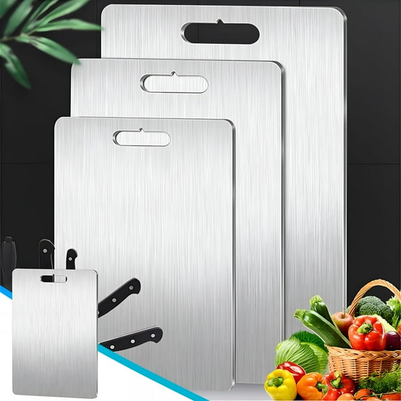 BPPEG Titanium Cutting Board,100% Pure Titanium Cutting Board,Small Cutting Boards for Kitchen,Stainless Steel Food Grade Cutting Boards,Non Toxic Steel Chopping Boards for Meat Fruit & Vegetable
