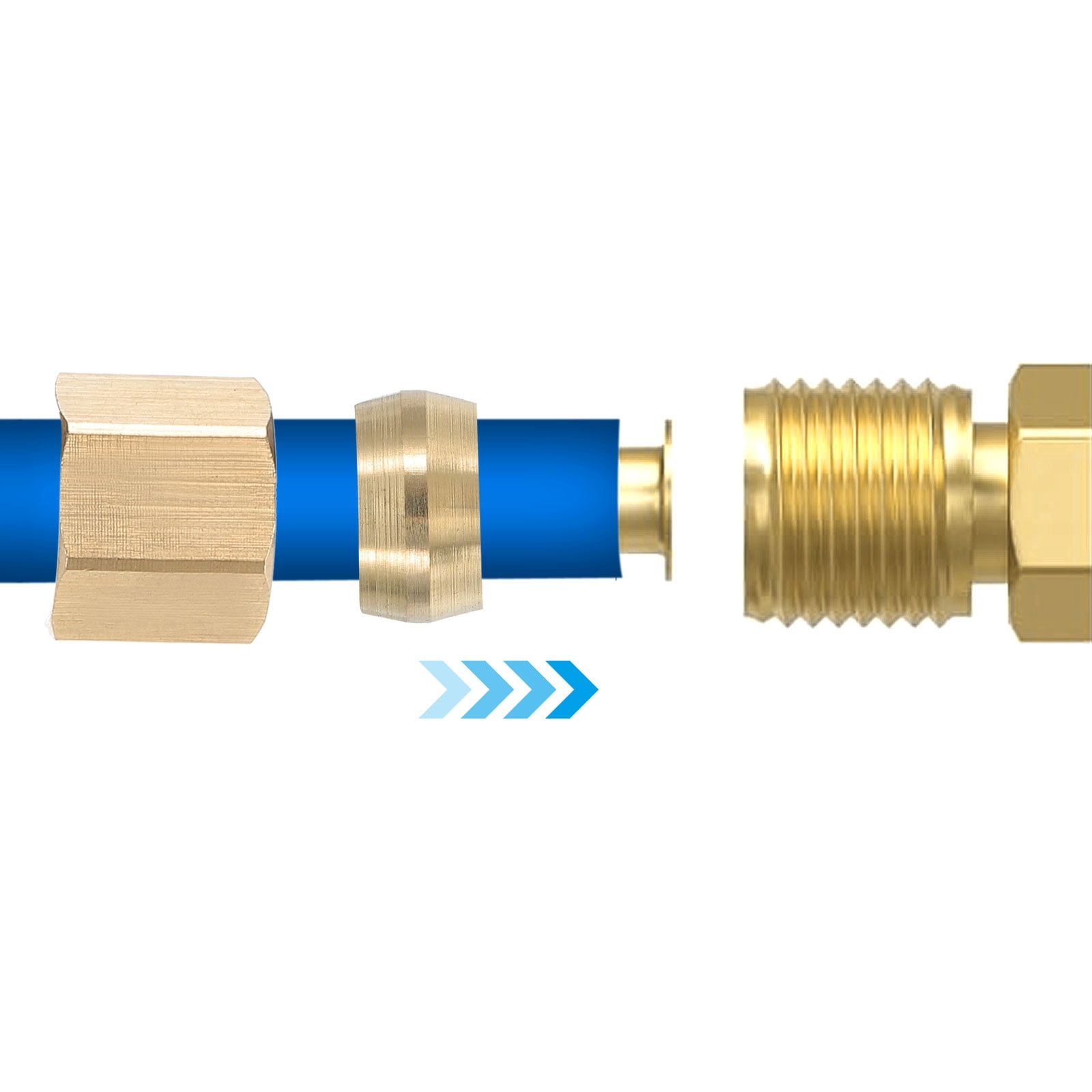 Unique Bargains Brass Compression Nut Fitting for Plumbing Systems 8.5 x 10mm