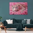 thumbnail image 3 of Mudket Neon Purple Leopard Canvas Wall Art, Beautiful Feline Print with Modern Glow Design, Waterproof Framed Art for Living Room Apartment Decor, Ready to Hang - 40"L x 28"W, 3 of 8