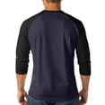 thumbnail image 4 of Dwelliawo Men's 3/4 Sleeve Raglan Henley Button Placket Shirt, USA 1776-2026 250th Anniversary Patriotic T-Shirt, We The People American Flag Casual Baseball Tee Blue 3xL, 4 of 4