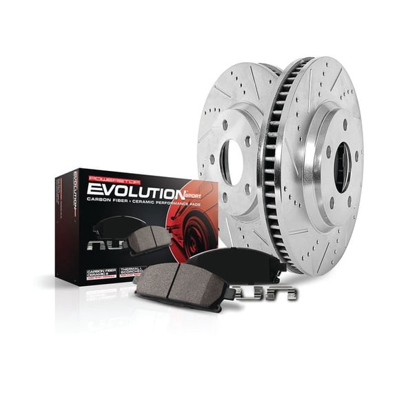 PowerStop Rear Z23 Evolution Sport Carbon-Fiber Ceramic Brake Pad and Drilled & Slotted Rotor Kit Fits: LEXUS Select Models K5061