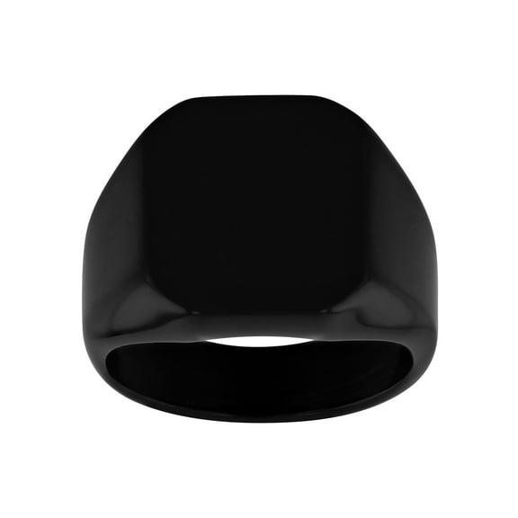 Men's Black Stainless Steel Blank Signet Ring