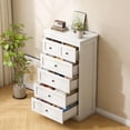thumbnail image 3 of NEORIVER 6 Drawer Tall Dresser, Modern Farmhouse White Chest of Drawers with Assembly Video Guide, 3 of 7