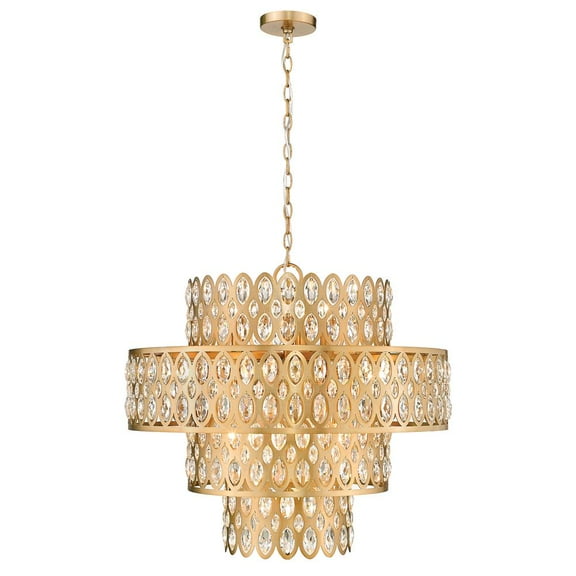 Z-Lite 822P26 Dealey 13 Light 26" Wide Crystal Waterfall Chandelier - Brass