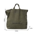 thumbnail image 4 of Bolso de viaje de lona con letras de moda para mujer, Bolso de hombro portátiles para el trabajo (verde), 4 of 8