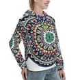 thumbnail image 6 of Kdxio Colorful With Blue Oriental Print Womens Oversized Hoodies Sweatshirts Hooded Pullover Tops Sweaters Casual-Large, 6 of 7