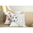 thumbnail image 3 of Ambesonne Black White Throw Pillow Cover 2 Pack, Soccer Ball in Net, 18", Black White, 3 of 6