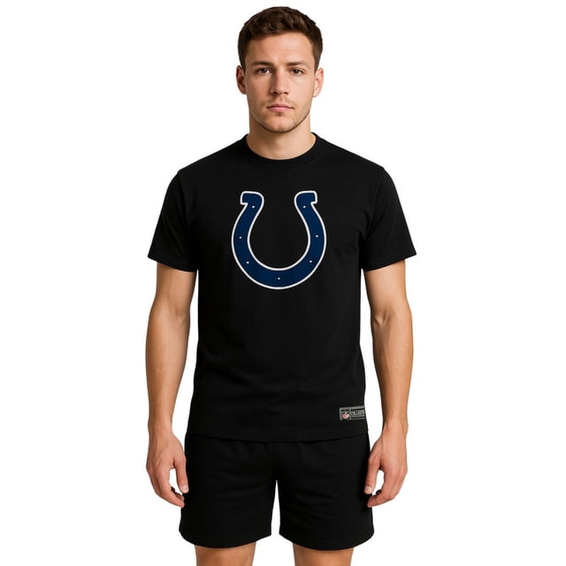 NFL Playera Aficionado Básica Indianapolis Colts Negro para Hombre, Talla Grande