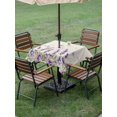thumbnail image 3 of Outdoor Tablecloth with Umbrella Hole and Zipper, Botanical Lavender Floral Square Table Cloth 54x54 Inch Waterproof Tablecloth, Purple Flowers Butterfly Beige Picnic Table Cover for Patio Camping, 3 of 7