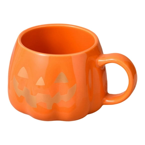 Halloween Pumpkin Mug Decorations Cute Orange Ceramic Mug with Pumpkin Face Trick or Ceramic Coffee ??????s Happy Halloween Pattern ?????? for Adults Kids Women