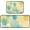 Pineapple Yellow#01, variant on Mexican Talavera Tile Kitchen Rugs and Mats Set 2 Piece Non Slip Washable Runner Rug Set of 2 for Floor Home Kitchen Laundry Decorative